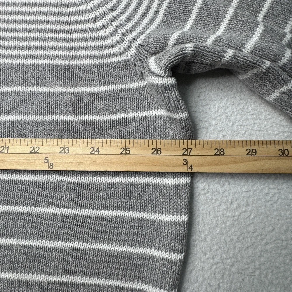 Eddie Bauer Sweater Mens 2XL Gray Striped 100% Cotton Crew Neck Casual Pullover - Picture 5 of 9